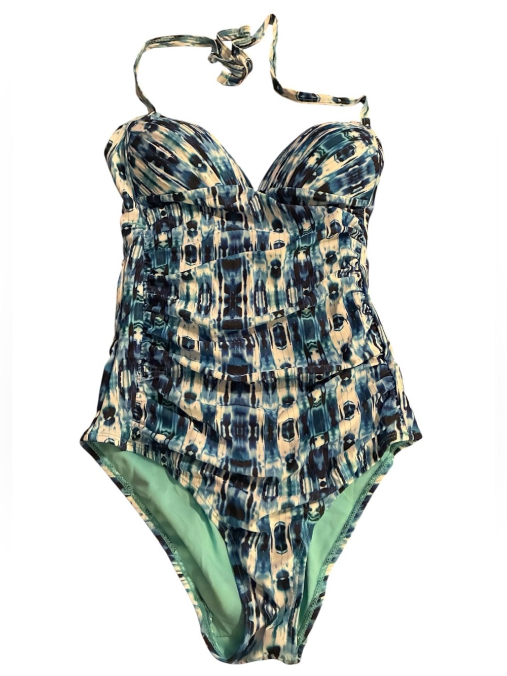 NWT STYLISH SWIMWEAR ONE PIECE BLUE TIE DYE SWIMSUIT SIZE S